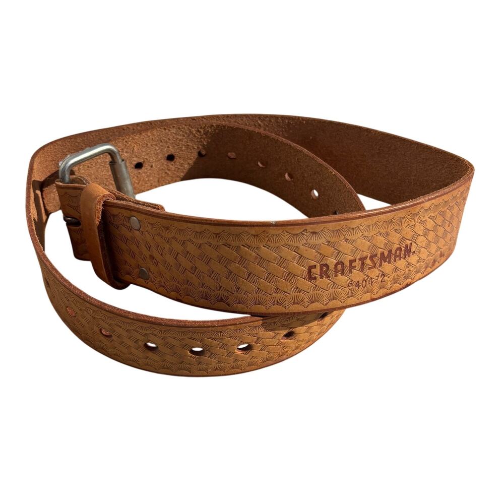 VTG Sears Craftsman 28-46 x 2" Work TOOL Belt Cowhide Leather Mexico #940472 EUC